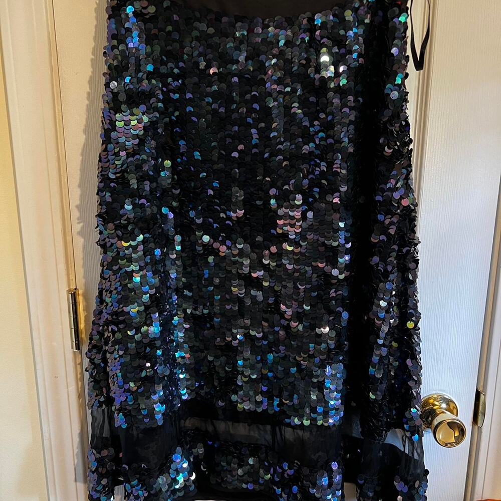 Topshop multicolor sequin midi skirt